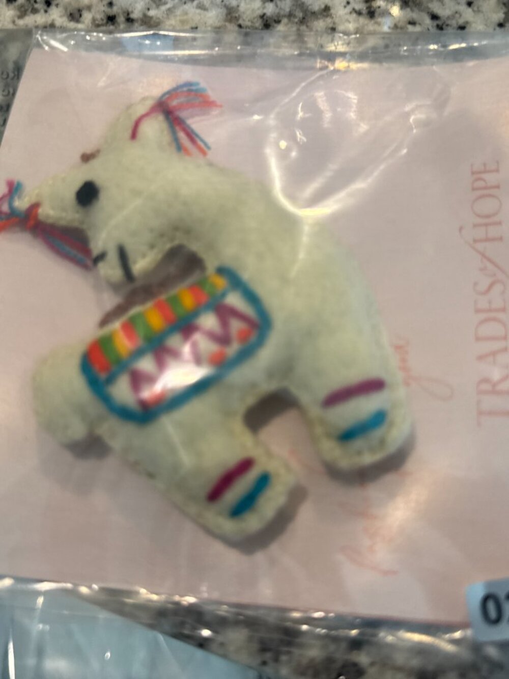 NWT Trades of Hope Felt Llama Ornament Handmade Fair Trade